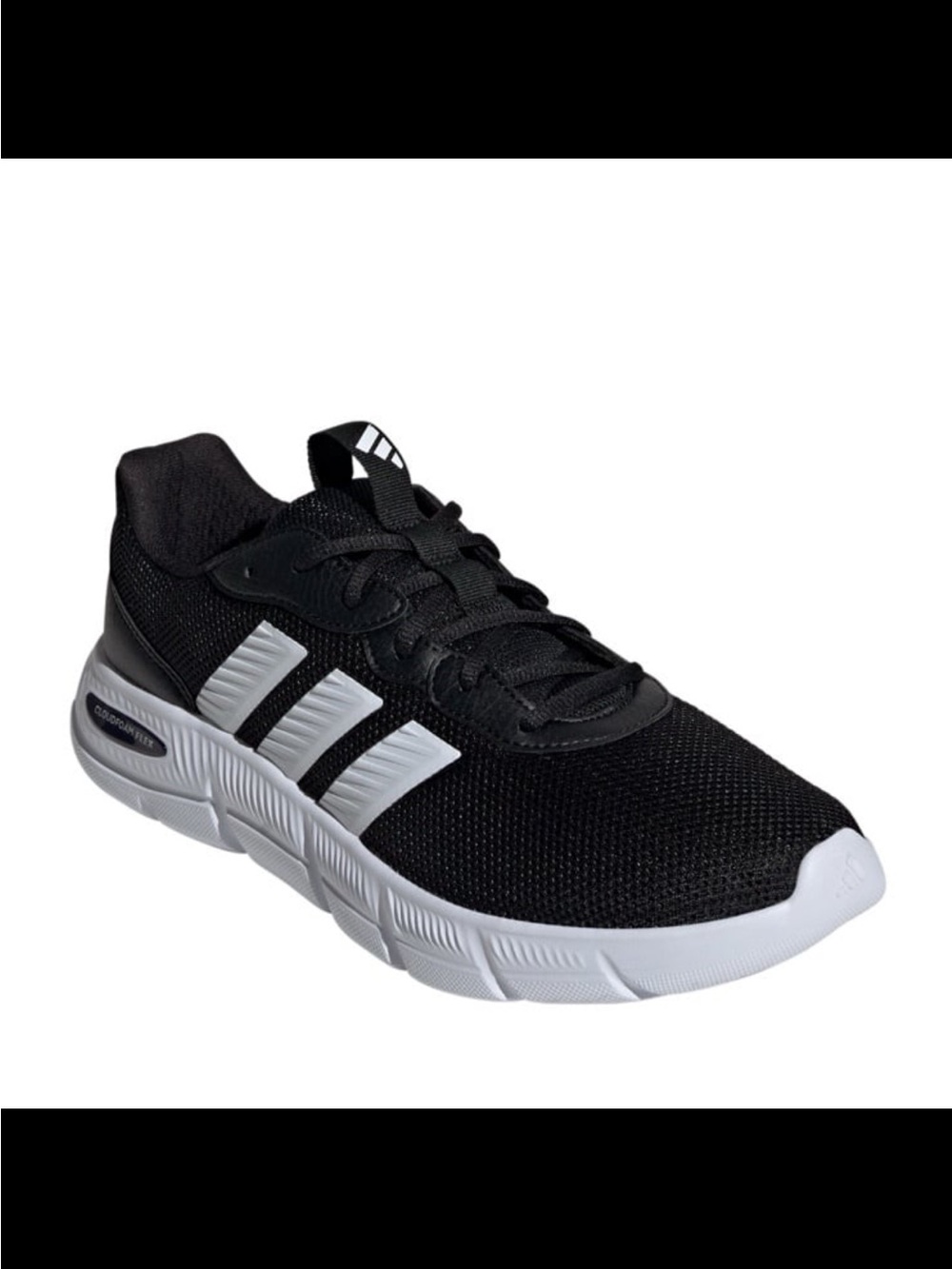 NWB adidas men’s cloudfoam flex sneakers black & white size 9.5
